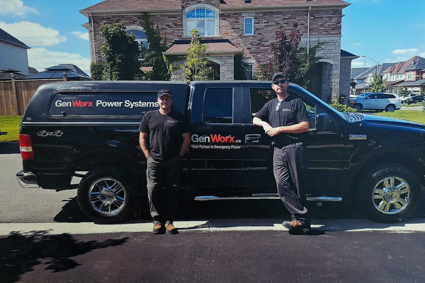 GenWorx Power Systems technicians with a service truck in Ontario