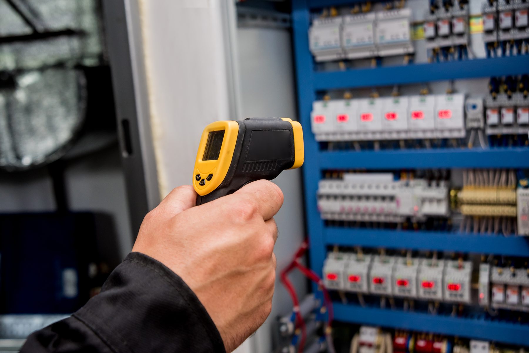 Infrared temperature inspection of an electrical panel, finding a hot connection before it fails